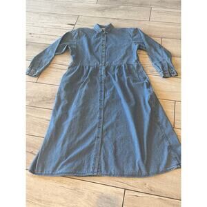 Vintage Northern Reflections Long Sleeved Blue Denim Dress